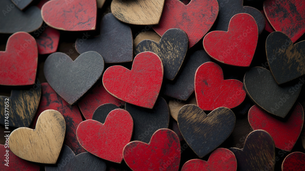 Obraz premium Happy Valentine's Day Background with Hearts and Romantic Love Design