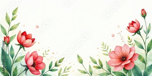 Wallpaper Mural Elegant Floral Frame with Delicate Blooms and Lush Greenery for Wedding Invitations or Festive Announcements Torontodigital.ca