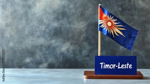 Timor-Leste Flag Display: A Showcase of National Pride photo