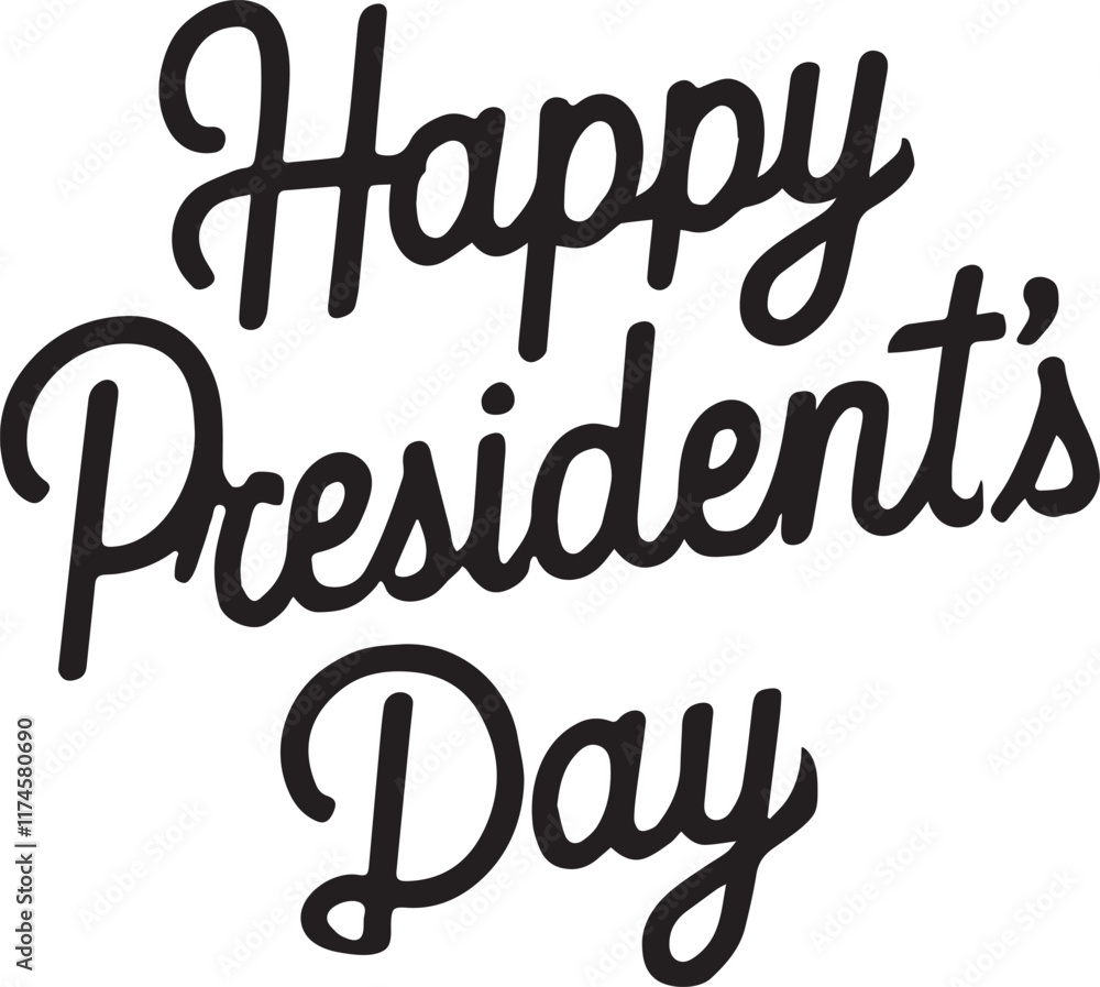happy presidents day lettering banner poster template vector concept on white background happy presidents day lettering banner poster template vector concept on white background