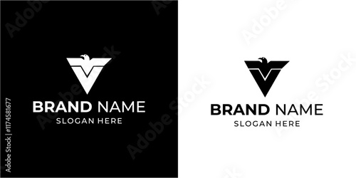 Creative TV Letter Logo with Bird, Illustration, Design Inspiration, Vector, Icon