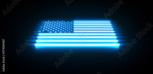 3D holographic image of the American flag
