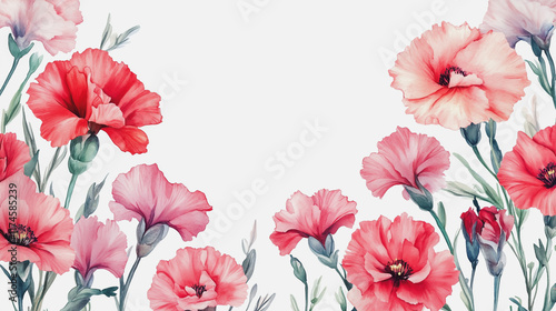 Elegant wedding invitation card background vector. Minimal hand painted watercolor botanical flowers texture template background. Design for wedding, vip cover, poster, rsvp moderncard.Valentine's Day