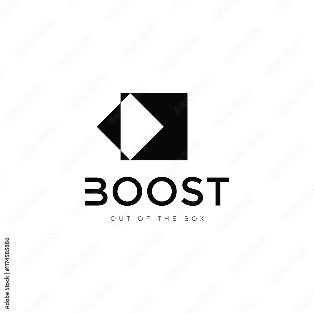 Fototapeta premium boost company digital innovation modern logo design vector