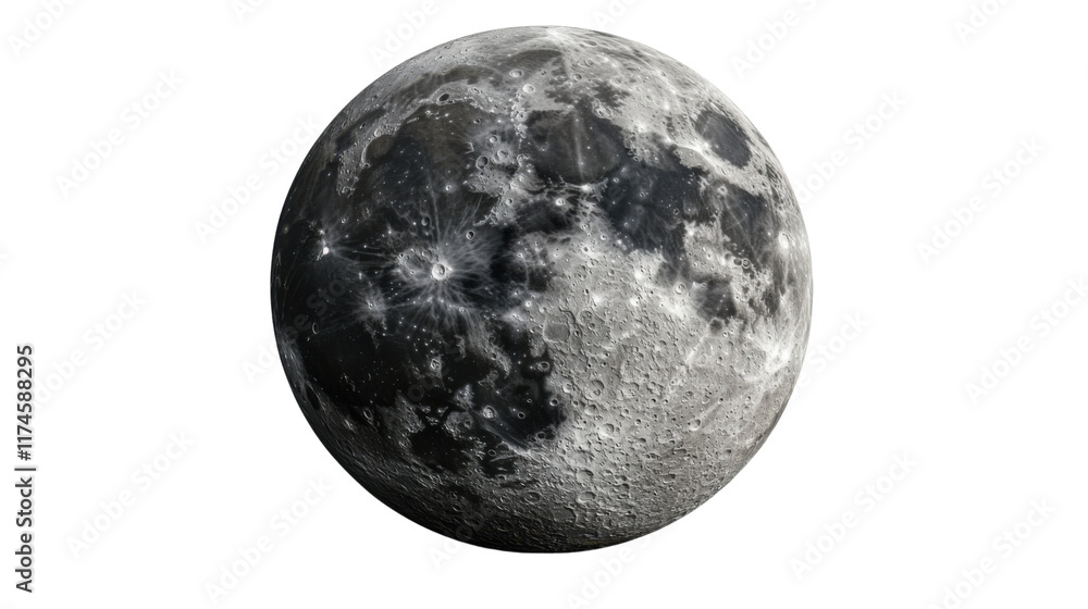 moon in space isolated on white background moon in space isolated on white background