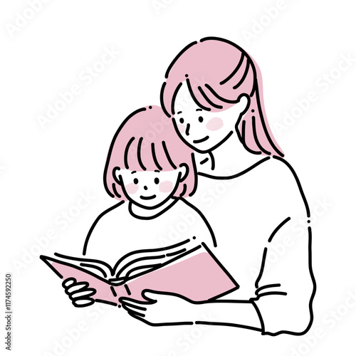 絵本を読む親子