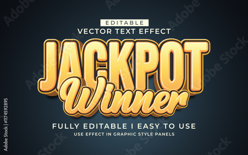 3d editable jackpot winner text effect typography style template