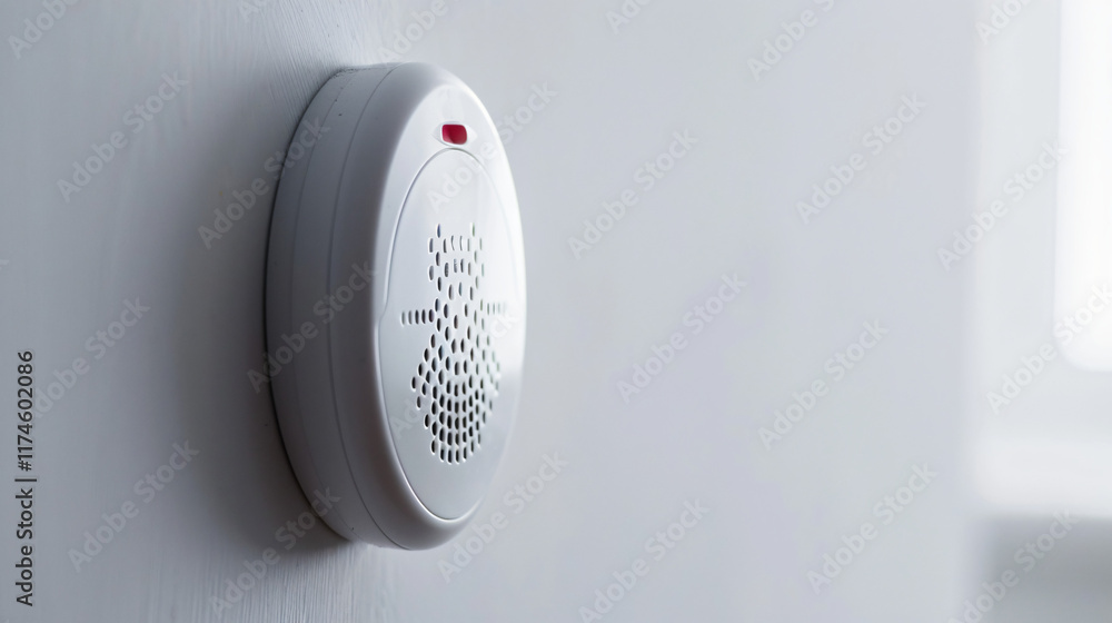 Close-up of a carbon monoxide detector mounted on a white wall, highlighting the importance of safety in modern homes and emphasizing the role of detection devices in protecting against hazardous gase Close-up of a carbon monoxide detector mounted on a white wall, highlighting the importance of safety in modern homes and emphasizing the role of detection devices in protecting against hazardous gase