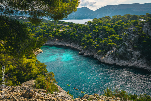 Obraz na płótnie Stunning Calanque de Port Pin bay view, Cassis, Marseille, France w salonie
