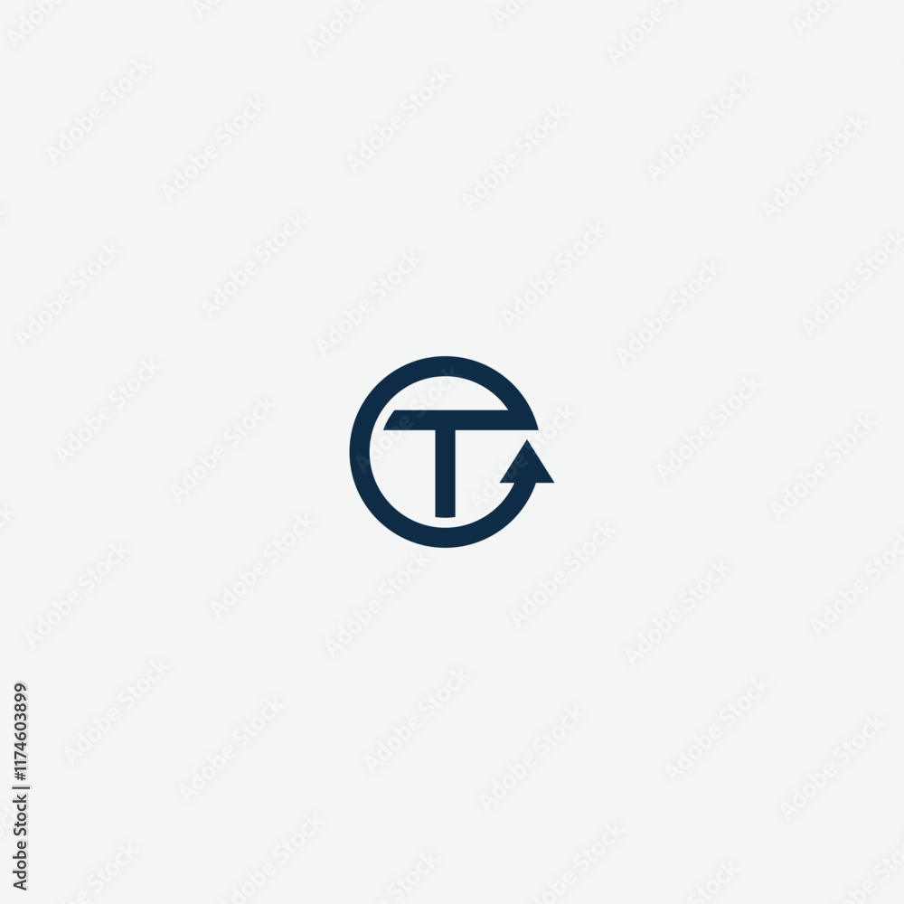 initial T Arrow Logo. letter T with arrow combination. usable for finance, logistic and company logos, vector illustration
