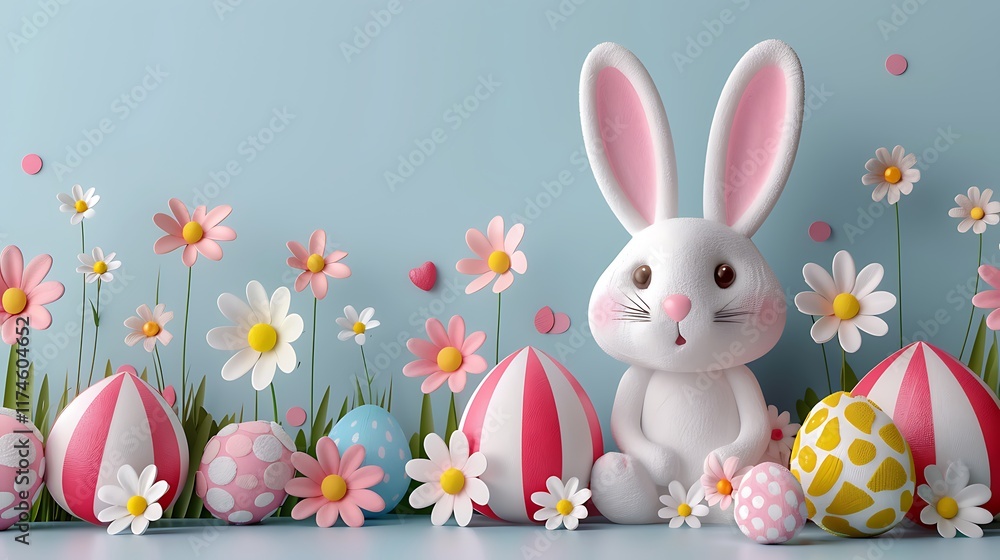 Easter Celebration Vector – Festive Egg, Bunny, and Spring Design Easter Celebration Vector – Festive Egg, Bunny, and Spring Design