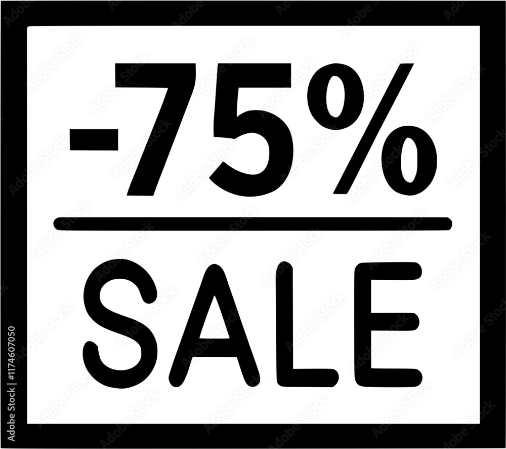 75 percent sale icon style, marketing and business theme. 75 percent sale icon style, marketing and business theme.