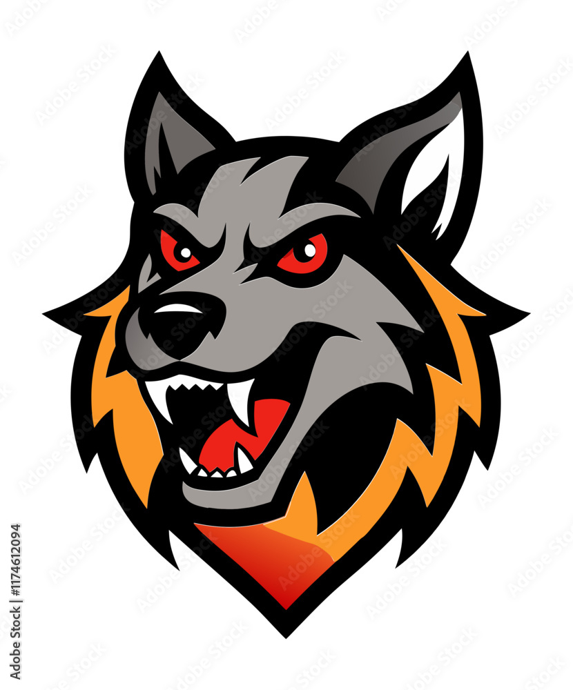 Aggressive dog head mascot logo and vector art illustration. Aggressive dog head mascot logo and vector art illustration.