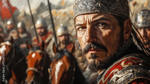 Brave Albanian Cavalry Defending Against Ottomans - Symbol of National Resistance with Skanderbeg Leadership