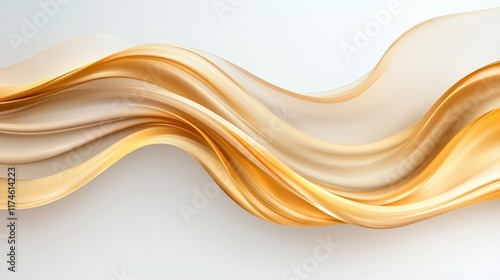 A long, curvy line of gold and white