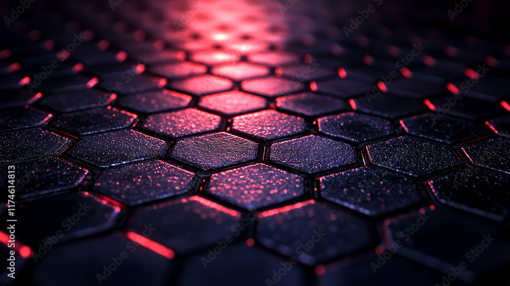 Fototapeta premium Dark Hexagon Pattern Technology