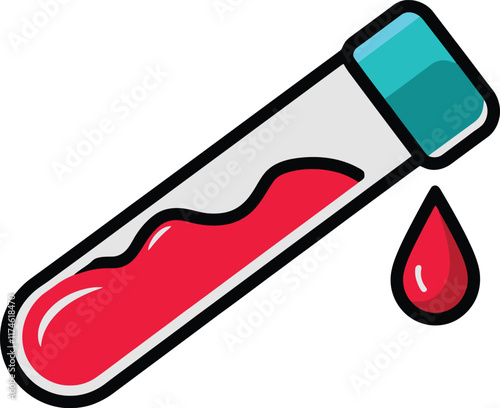 Blood test tube icon flat vector design