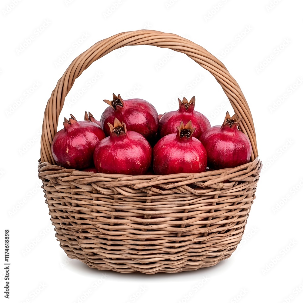 Fresh Pomegranates in a Wicker Basket - Organic Pomegranates, Healthy Fruit, Farm Fresh, Raw Pomegranates, Natural Harvest, Eco-Friendly Basket, Juicy and Sweet, Sustainable Farming Fresh Pomegranates in a Wicker Basket - Organic Pomegranates, Healthy Fruit, Farm Fresh, Raw Pomegranates, Natural Harvest, Eco-Friendly Basket, Juicy and Sweet, Sustainable Farming