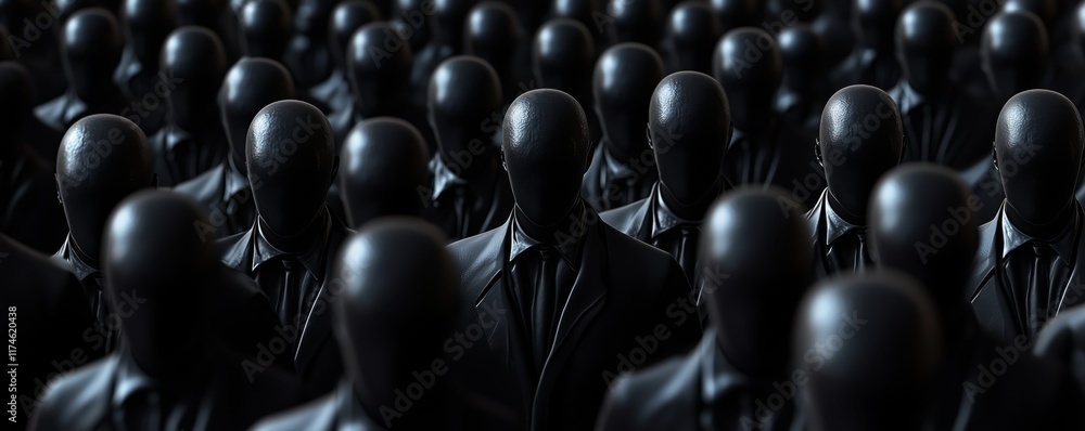 Obraz premium Background image,fantasy 3D Graphic, satirical image of a 3D model with a texture that is completely black, rendering it invisible 