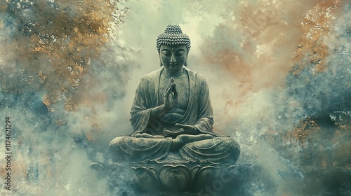 Serene Buddha Statue: A Meditation on Peace and Enlightenment photo