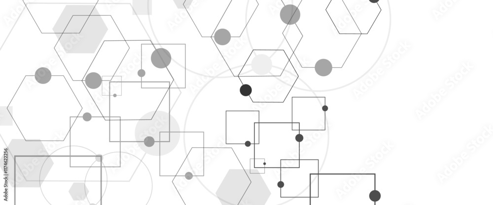 Fototapeta premium Vector white background, technology background design and communication connection.