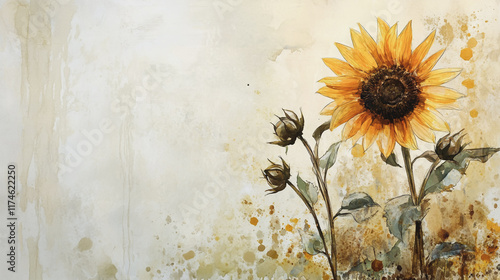 Elegant wedding invitation card background vector. Minimal hand painted watercolor botanical flowers texture template background. Design for wedding,vip cover, poster, rsvp moderncard, Valentine's Day