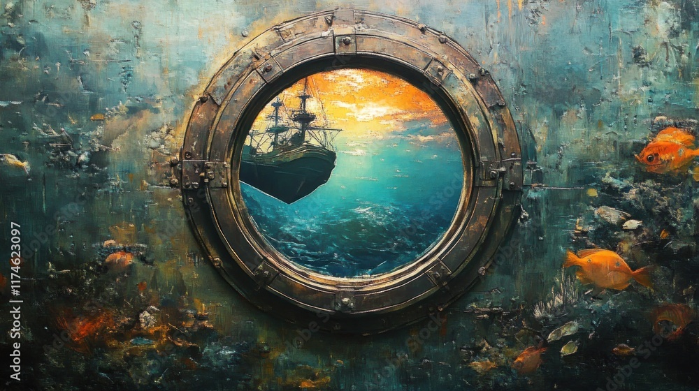 Obraz premium A Glimpse into the Depths: An Underwater View