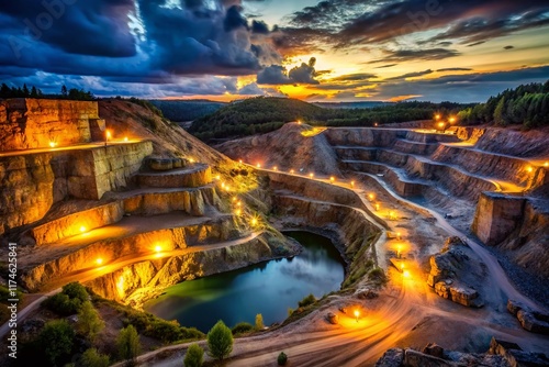 Dramatic Low Light Steinbruch Epprechtstein Quarry Landscape photo