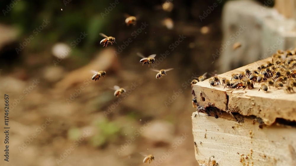Bees and Honeycomb, Bustling Activity of the Beekeeping Industry Bees and Honeycomb, Bustling Activity of the Beekeeping Industry