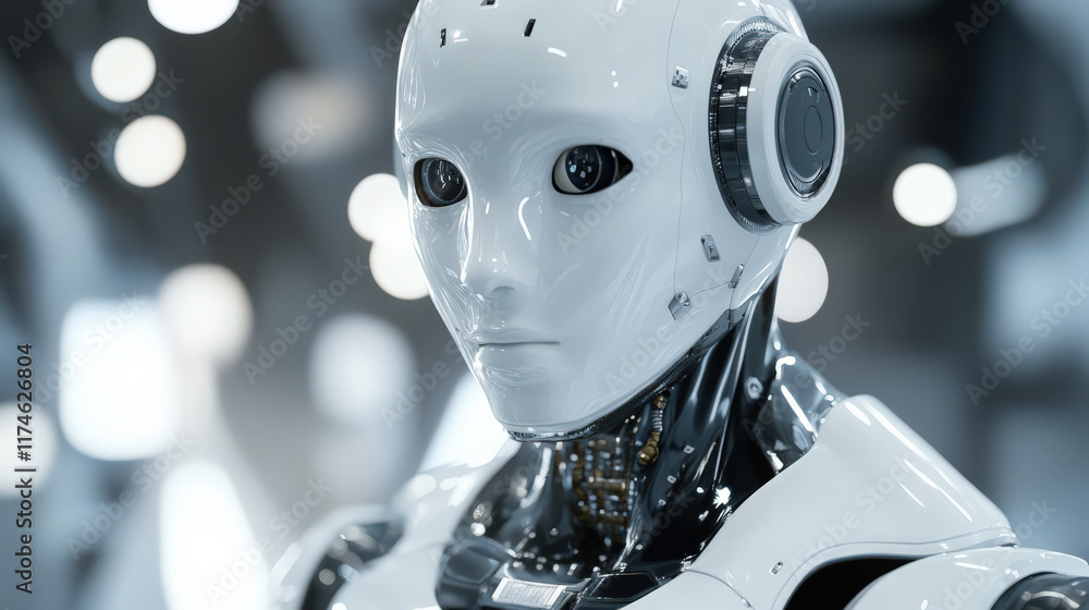 robot white industrial look machine robot white industrial look machine