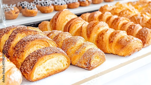 Wallpaper Mural Freshly Baked Croissants and Pastries on Display in Bakery Case Torontodigital.ca