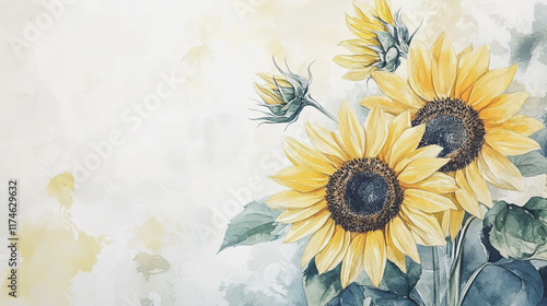 Elegant wedding invitation card background vector. Minimal hand painted watercolor botanical flowers texture template background. Design for wedding,vip cover, poster, rsvp moderncard, Valentine's Day