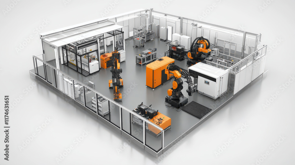 Robotics Industrial Automation Manufacturing factory floor space Robotics Industrial Automation Manufacturing factory floor space