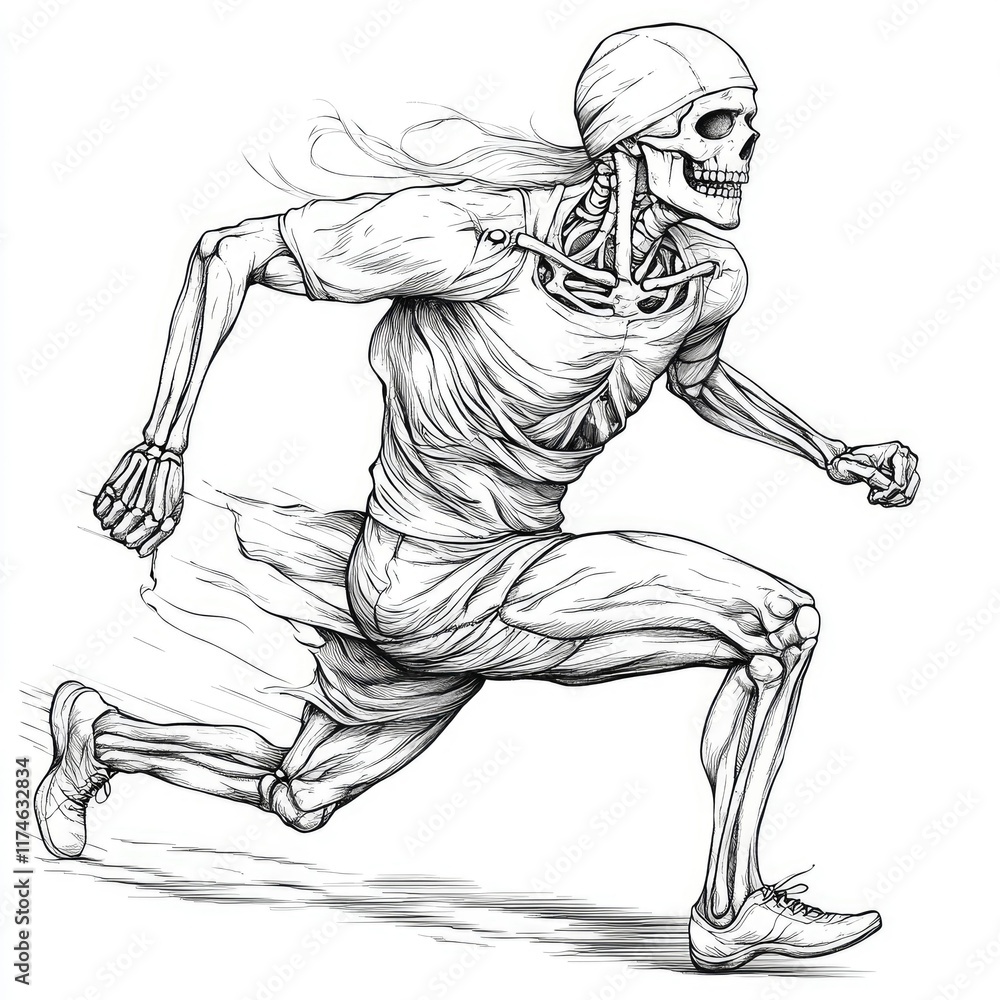 Obraz premium Skeletal Runner Anatomy in Motion