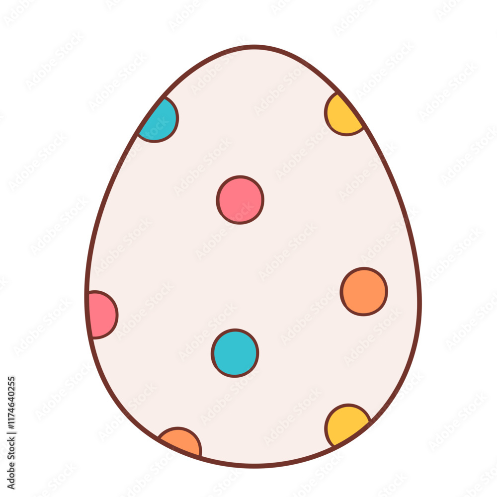 Easter egg painted polka dot easter holiday cartoon doodle illustration Easter egg painted polka dot easter holiday cartoon doodle illustration