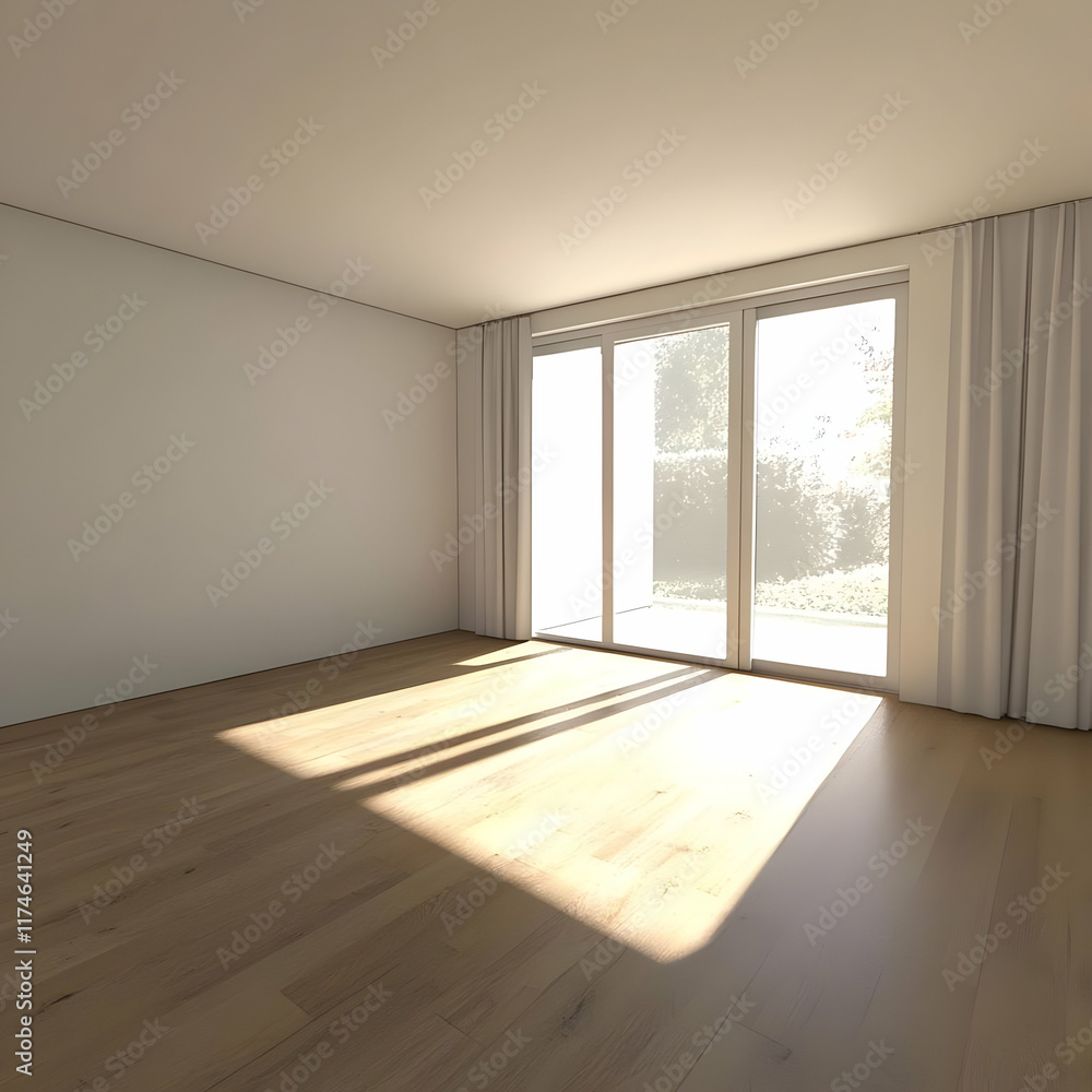 Obraz premium Sunlit Room 3D Render