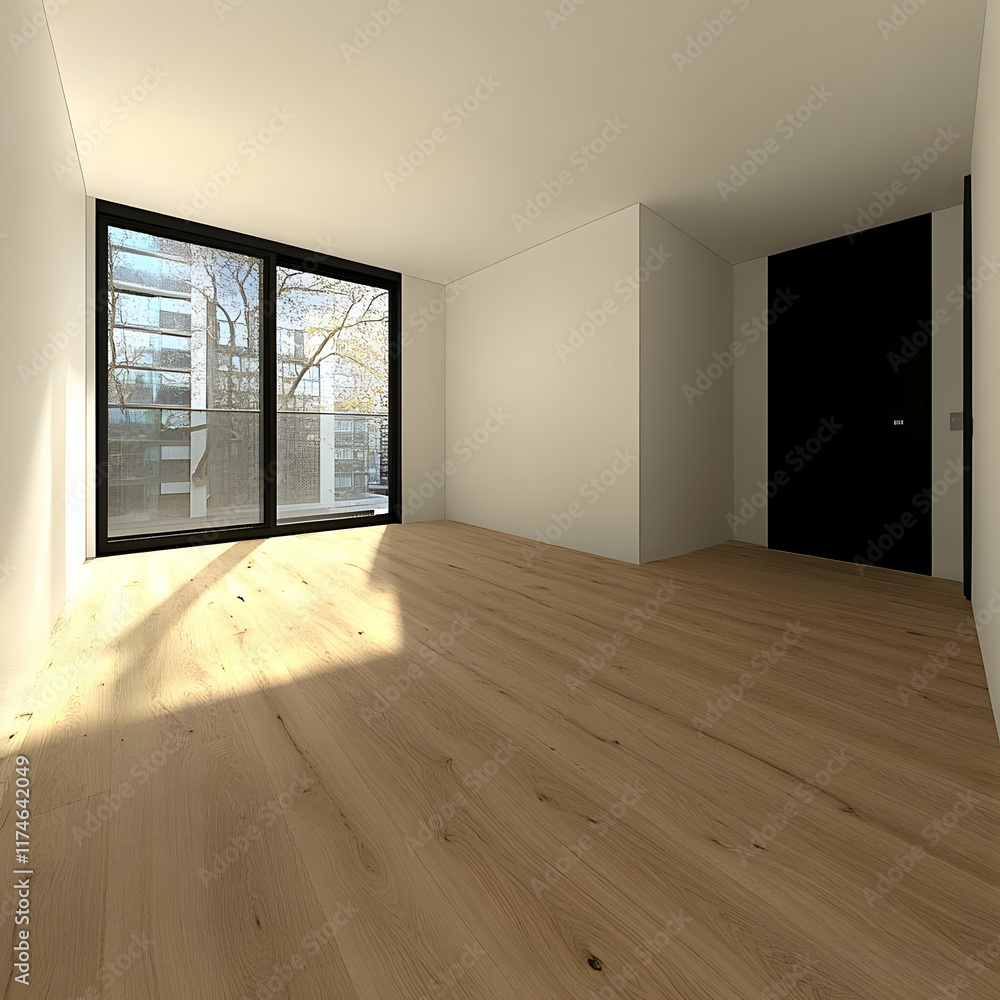 Empty Room 3D Render Light Wood Floor Empty Room 3D Render Light Wood Floor