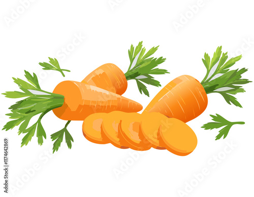 Sliced and whole carrots