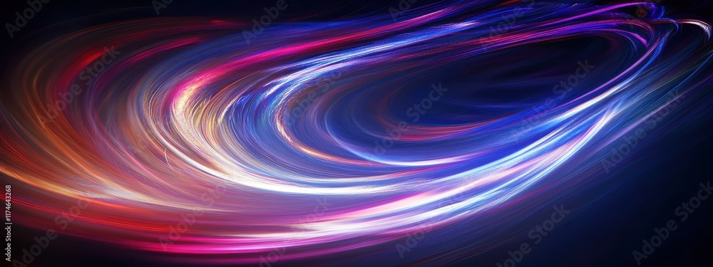 Vibrant neon light trails, colorful circular motion blur, long exposure photography, abstract light painting, dynamic curved lines, rainbow colors, glowing streaks, futuristic energy swirl, dark backg Vibrant neon light trails, colorful circular motion blur, long exposure photography, abstract light painting, dynamic curved lines, rainbow colors, glowing streaks, futuristic energy swirl, dark backg