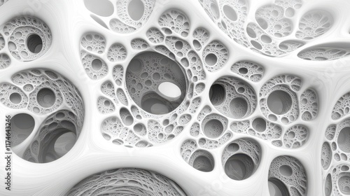 Generative NFT art of kaleidoscopic patterns and fractals minimalist art with smooth gradients monochromatic lighting abstract digital void background