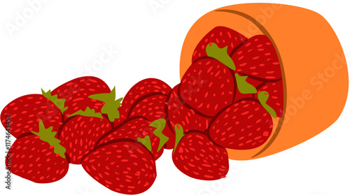 fresh strawberry fruit clipart