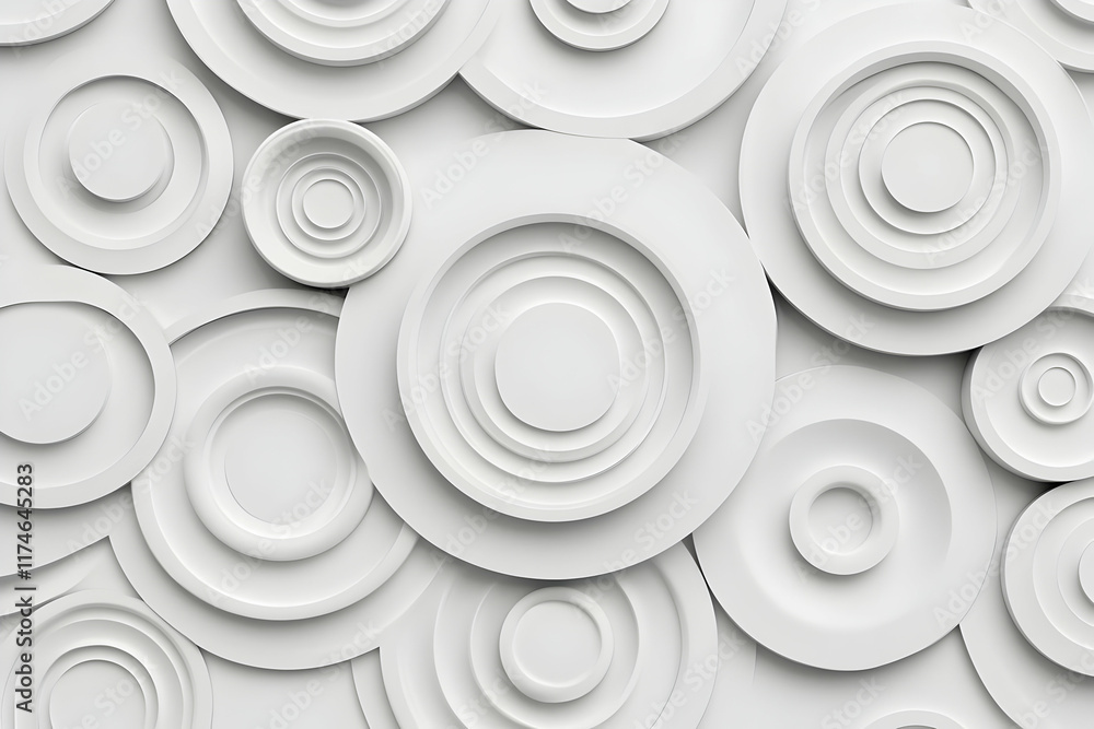 White Circle 3D Abstract Background White Circle 3D Abstract Background