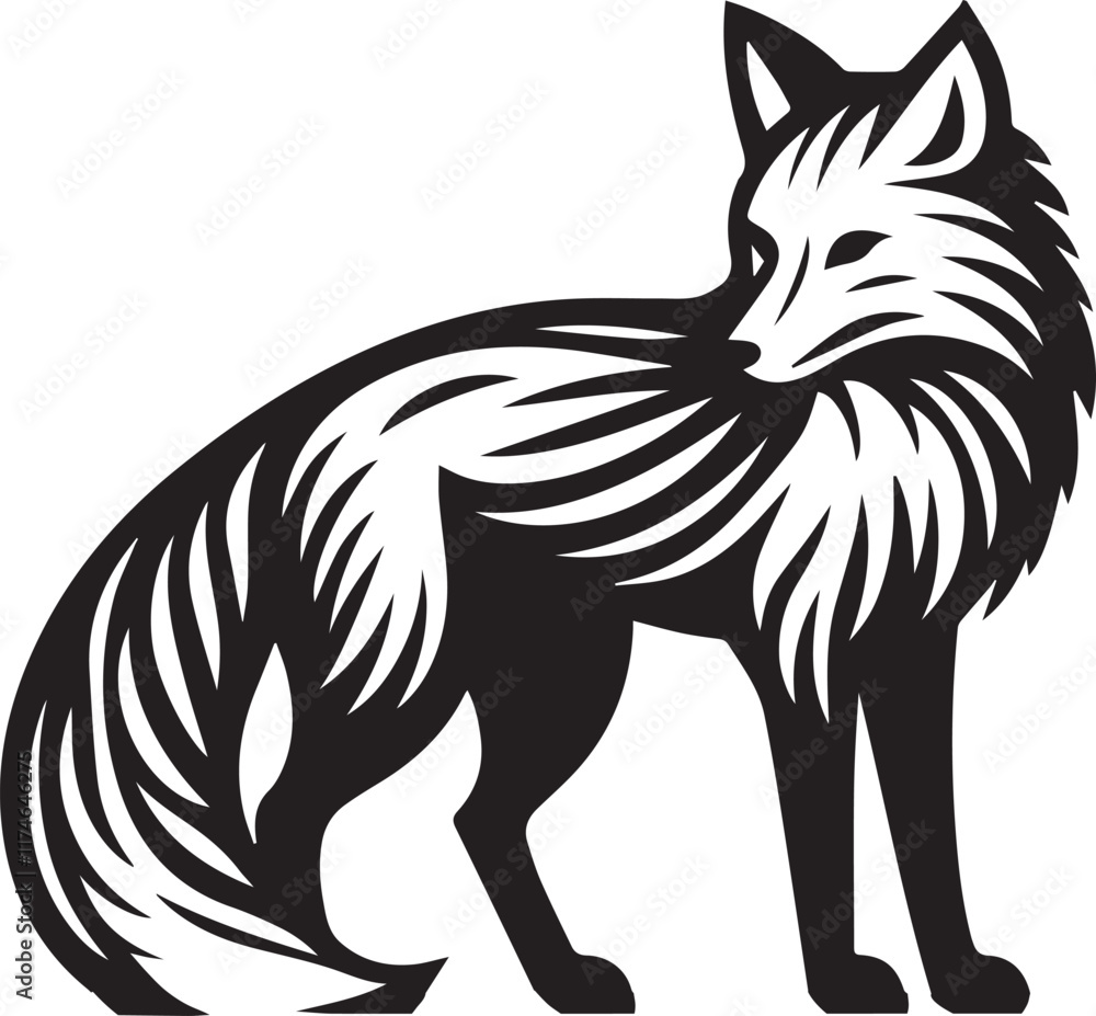 Obraz premium Elegant Fox Silhouette Design