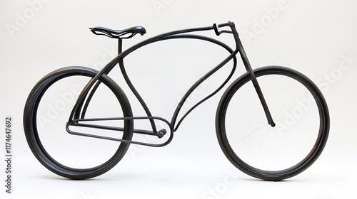 Sleek Vintage Black Bicycle: A Timeless Ride photo