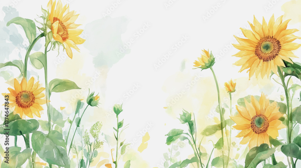 Fototapeta premium Elegant wedding invitation card background vector. Minimal hand painted watercolor botanical flowers texture template background. Design for wedding,vip cover, poster, rsvp moderncard.,Valentine's Day