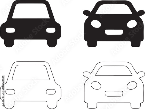 Car silhouette vector, car line art vector, car logo