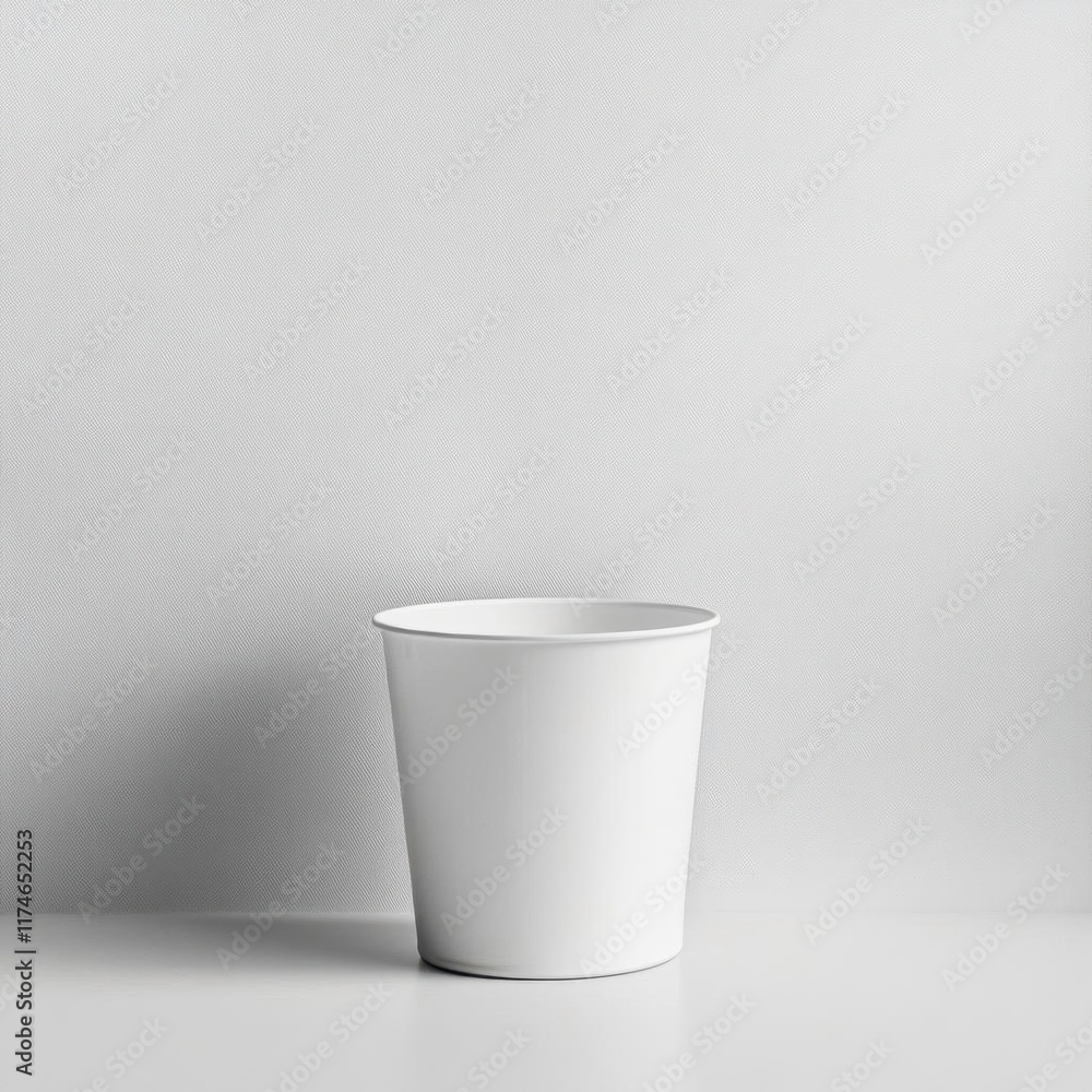 White Paper Cup Mockup on White Background White Paper Cup Mockup on White Background