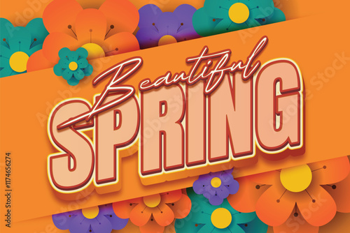 Beautiful spring editable text effect template