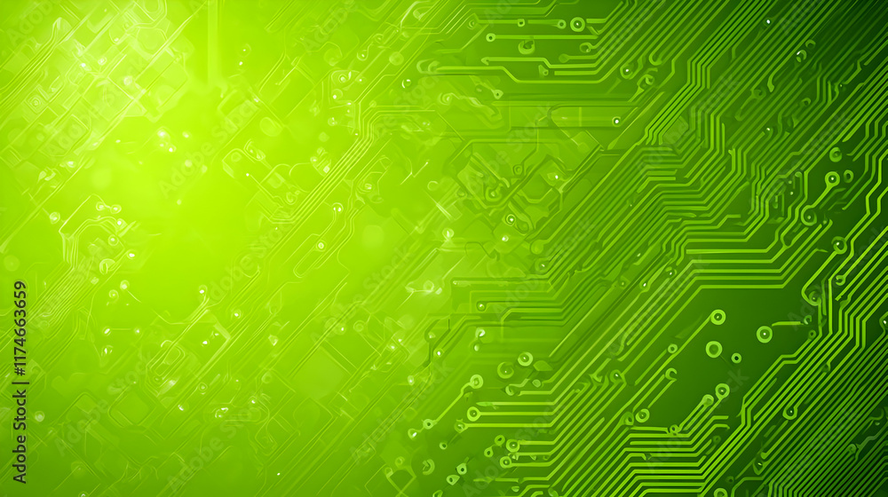 Abstract Green Circuit Board Illustration Abstract Green Circuit Board Illustration
