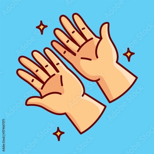 Hand Looks Clean Vector Illustration Icon. Flat Cartoon Style